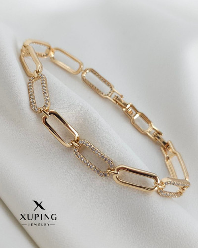 دستبند زنجیری | برند ژوپینگ | مشابه نمونه طلا | مس آبکاری طلا | درجه 1