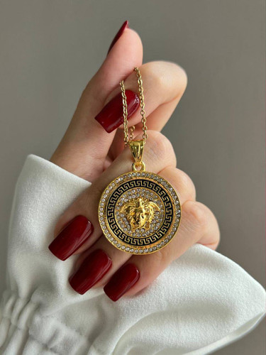 گردنبند ور-ساچه برنج آبکاری رادیوم | زنجیر استیل رنگ ثابت