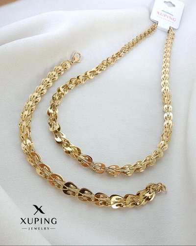 ست گردنبند و دستبند | لیزر کات ژوپینگ | تراش توری ۴ طرفه | آبکاری درجه ۱