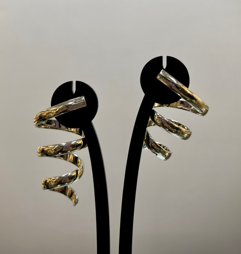 گوشواره فشن فنری | برنج آبکاری رادیوم