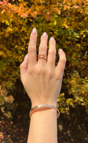 دستبند (بنگل) و انگشتر ژوپینگ | آبکاری طلا کیفیت درجه ۱