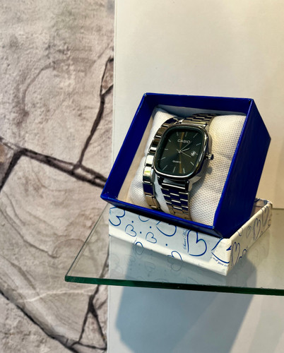 ساعت کا-سیو اولد مانی صفحه مشکی | دستبند استیل چارم فول استیل | استیل رنگ ثابت