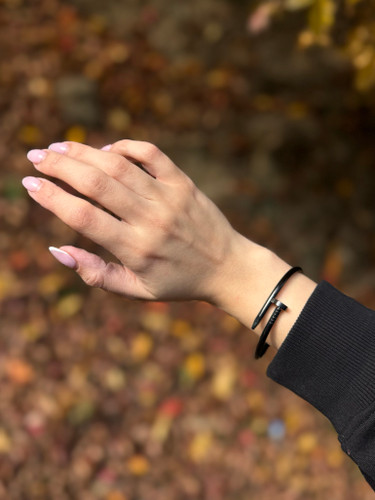 بنگل میخ استیل | برند کار-تیه | فول استیل رنگ ثابت