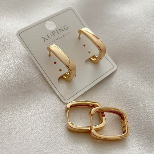 گوشواره طرح مکعب | برند ژوپینگ | مس آبکاری طلا کیفیت درجه 1