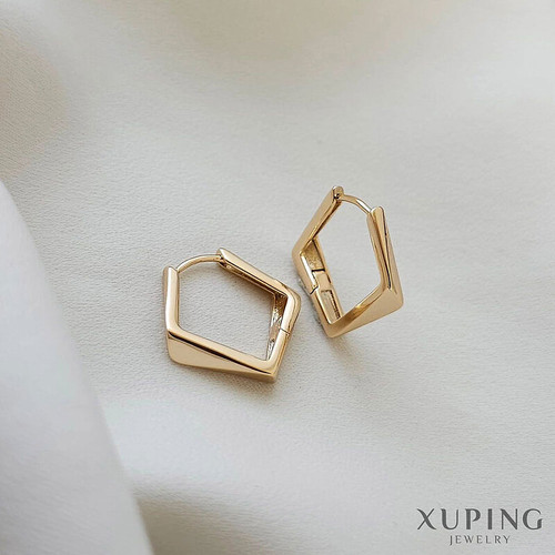 گوشواره طرح چندضلعی | برند ژوپینگ | کوپر آبکاری طلا | کیفیت درجه 1