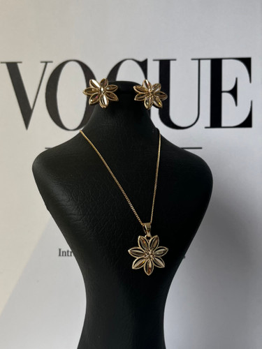 نیم ست تراش جواهری ژوپینگ | آبکاری طلا ۱۸ عیار | زنجیر ونیزی | کیفیت درجه ۱