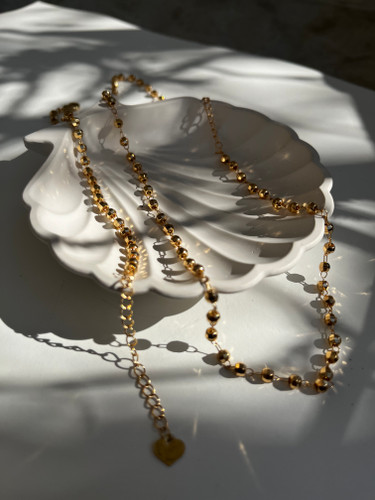 ست گردنبند و دستبند توپی | برند فشن | کیفیت عالی رنگ ثابت | دارای زنجیر سایز