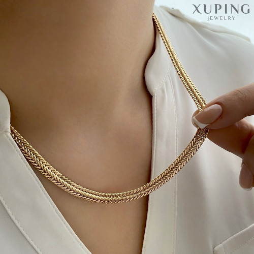 گردنبند ماری گندمی ۳ میل | برند ژوپینگ | کوپر آبکاری طلا 18 عیار | کیفیت درجه 1