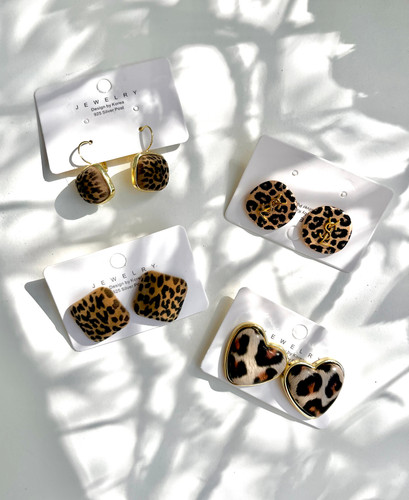 گوشواره فشن طرح پلنگی | آبکاری رادیوم قوی | کیفیت درجه ۱ | رنگ ثابت