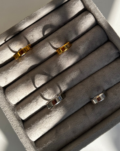 انگشتر رینگ ۴ میل استیل | طلایی و نقره ای | کیفیت درجه ۱ | رنگ ثابت