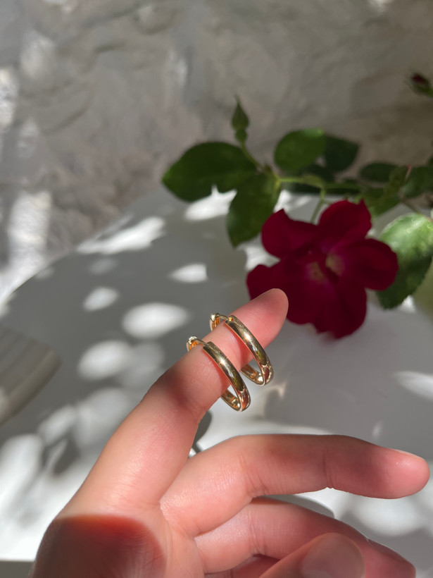 گوشواره رینگ بزرگ آینه ای ژوپینگ ضد حساسیت