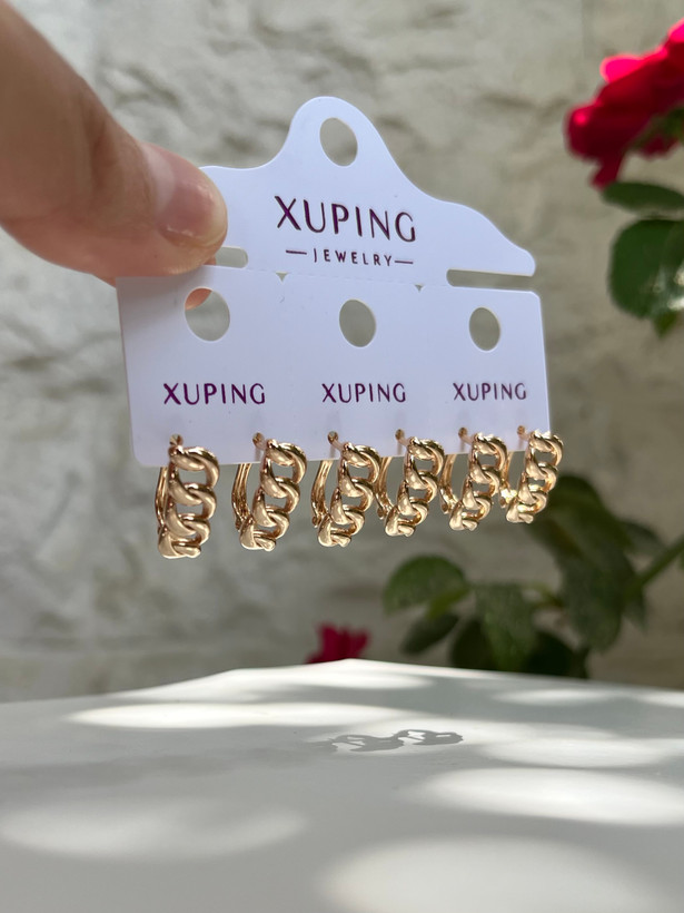گوشواره طرح کارتیر ژوپینگ ضد حساسیت رنگ ثابت