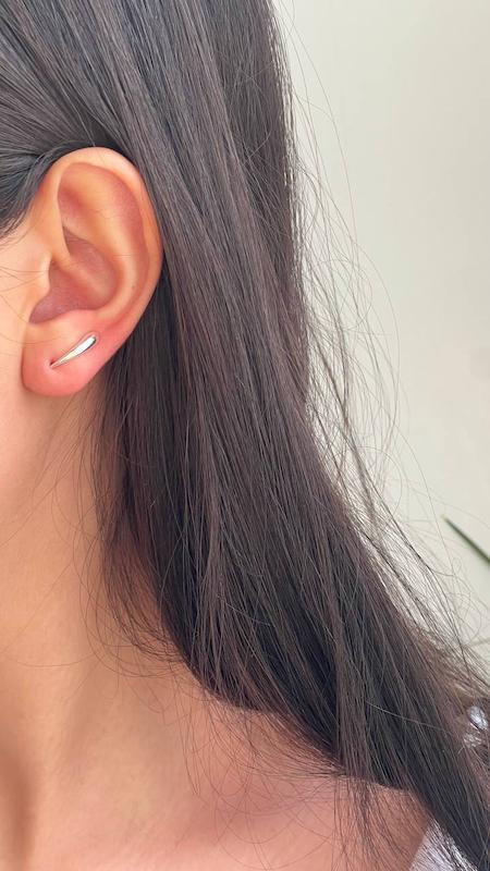 گوشواره ایرکاف تک آب کاری نقره حک ۹۲۵ ضد حساسیت