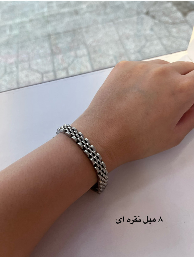 دستبند مردانه و زنانه طرح رولکـ*ـس سنگین | استیل رنگ ثابت ضد حساسیت