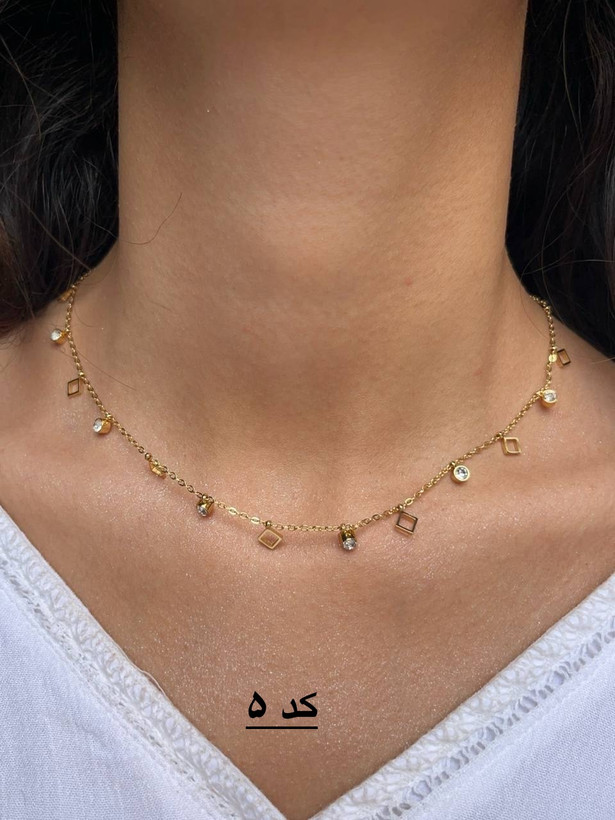 گردنبند زنانه آویز ستاره و قلب | استیل رنگ ثابت ضد حساسیت