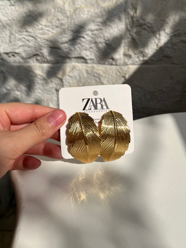 گوشواره زنانه فشن برگ طلایی ضد حساسیت